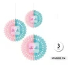 Abanico Papel Gender Reveal 3pcs
