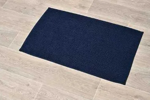 Alfombra Baño Microfibra Liso – Azul Marino