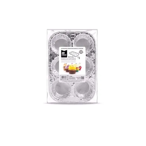 Bandeja Aluminio Cupcakes Rectangular 25,5×17,0x3,6 cm