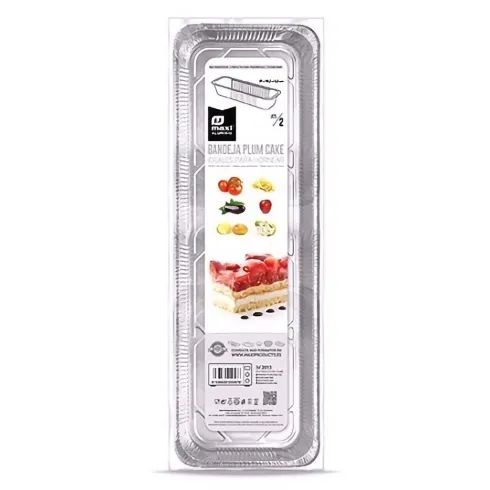 Bandeja Aluminio Plum Cake Rectangular 31×10,5×5,5cm