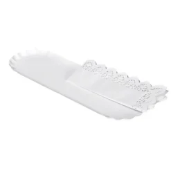 Bandeja Cartón Con Blonda Brazo Blanca 10x36cm 2uds