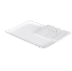Bandeja Cartón Con Blonda Rectangular Blanca 14x21cm 4uds