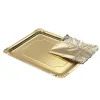 Bandeja Cartón Con Blonda Rectangular Oro 31x38cm