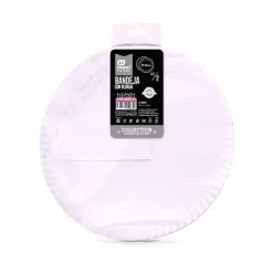 Bandeja Cartón Con Blonda Redonda Blanca Ø23cm 2uds