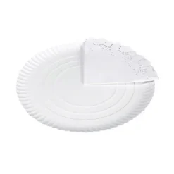 Bandeja Cartón Con Blonda Redonda Blanca Ø30cm