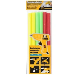Barras Silicona Termofusibles 11x180MM 6PCS Verde/Amarillo/Rojo