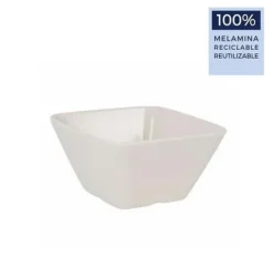 Bol Cuadrado 10.5×10.5x6cm Ivory Melamina Brillo La Med