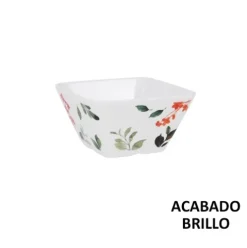 Bol Cuadrado 10.5×10.5x6cm Petunia Melamina Brillo La Med