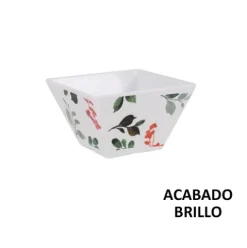 Bol Cuadrado 10x10x6cm Petunia Melamina Brillo La Med