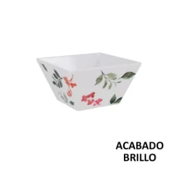 Bol Cuadrado 13x13x7cm Petunia Melamina Brillo La Med