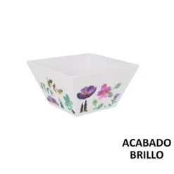 Bol Cuadrado 13x13x7cm Sakura Melamina Brillo La Med