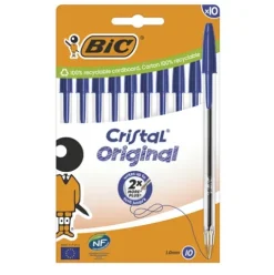 Bolígrafo BIC Cristal Med. Azul 10U