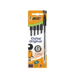 Bolígrafo BIC Cristal Med. Negro 5U