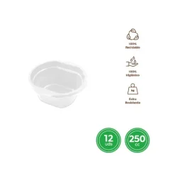 Bol Redondo Aperitivos Reutilizable Blanco 250CC