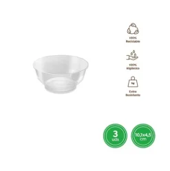 Bol Redondo Reutilizable Transparente Ø10,1X4,5CM