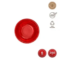 Bol Redondo Rojo Metalizado 350cc
