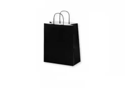 Bolsa Papel Negro 20+8x24cm