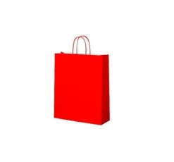 Bolsa Papel Rojo 20+8x24cm