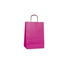 Bolsa Papel Rosa Fucsia 20+8x24cm