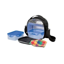 Bolsa Térmica con Fiambreras Negro