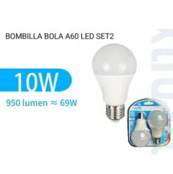 Bombilla Led A60 Bola Luz Día 2PCS