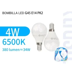 Bombilla Led G45 Bola Luz Fría 2PCS
