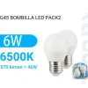 Bombilla Led G45 Bola Luz Fría 2PCS