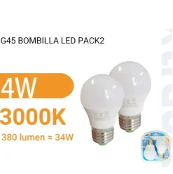 Bombilla Led G45 Luz Cálida 2PCS