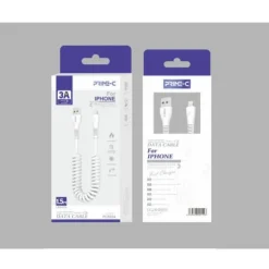 Cable USB-A a Lightning Enrollado 1.5M 3A Blanco