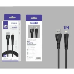 Cable USB-A a Lightning 1M 3A Negro