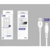 Cable USB-A a Lightning PVC 3M 3.4A Blanco