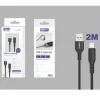 Cable USB-A a Lightning PVC 2M 3.4A Negro