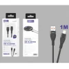 Cable USB-A a Lightning Trenzado Aluminio 1M 3.4A Negro