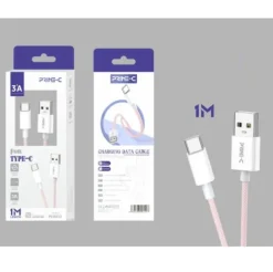 Cable USB-A a USB-C 1M 3A Rosa