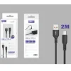 Cable USB-A a USB-C PVC 2M 3.4A Negro