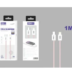 Cable USB-C a Lightning Braided 1M 35W Rosa