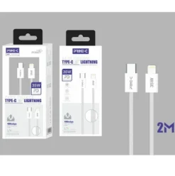 Cable USB-C a Lightning Trenzado 2M 35W Blanco