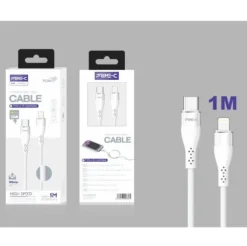 Cable USB-C a Lightning Trenzado Aluminio 1M 35W Blanco