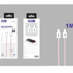 Cable USB-C a USB-C Braided 1M 60W Rosa