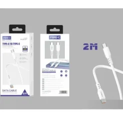 Cable USB-C a USB-C PVC 2M 60W Blanco