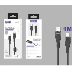 Cable USB-C a USB-C Trenzado Aluminio 1M 60W Negro