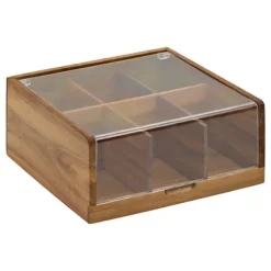 Caja de Té 6 Compartimentos Acacia