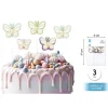 Cake Topper Mariposa Con Perlas 3pcs