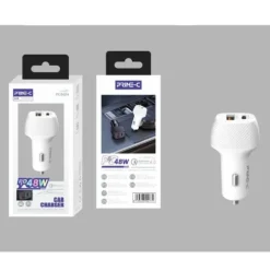 Cargador de Coche Doble USB PD 30W y QC 18W Blanco