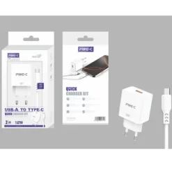 Cargador Rápido Con Cable USB-A a USB-C 1M 2.4A Blanco