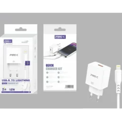 Cargador Rápido Con Cable USB-A a Lightning 1M 2.4A Blanco