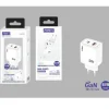 Cargador Rápido GaN USB-A y USB-C 65W Blanco