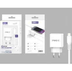 Cargador Rápido PD 3.0 Con Cable USB-C a Lightning 1M 20W Blanco