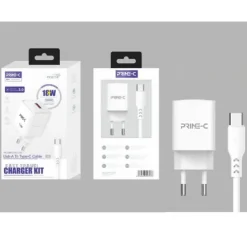 Cargador Rápido QC 3.0 Con Cable USB-A a USB-C 1M 18W Blanco