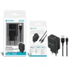 Cargador Viaje 2 Puertos Con Cable USB-A a Lightning 1M 2.4A Negro